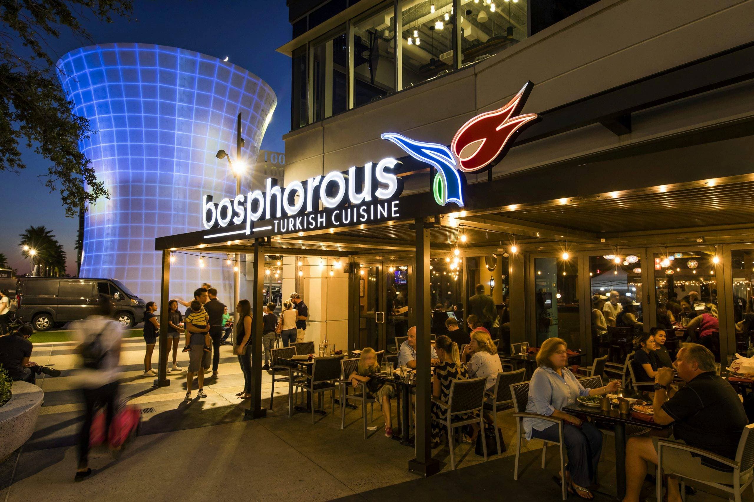 Bosphorous Turkish Cuisine restaurant patio at Boxi Park