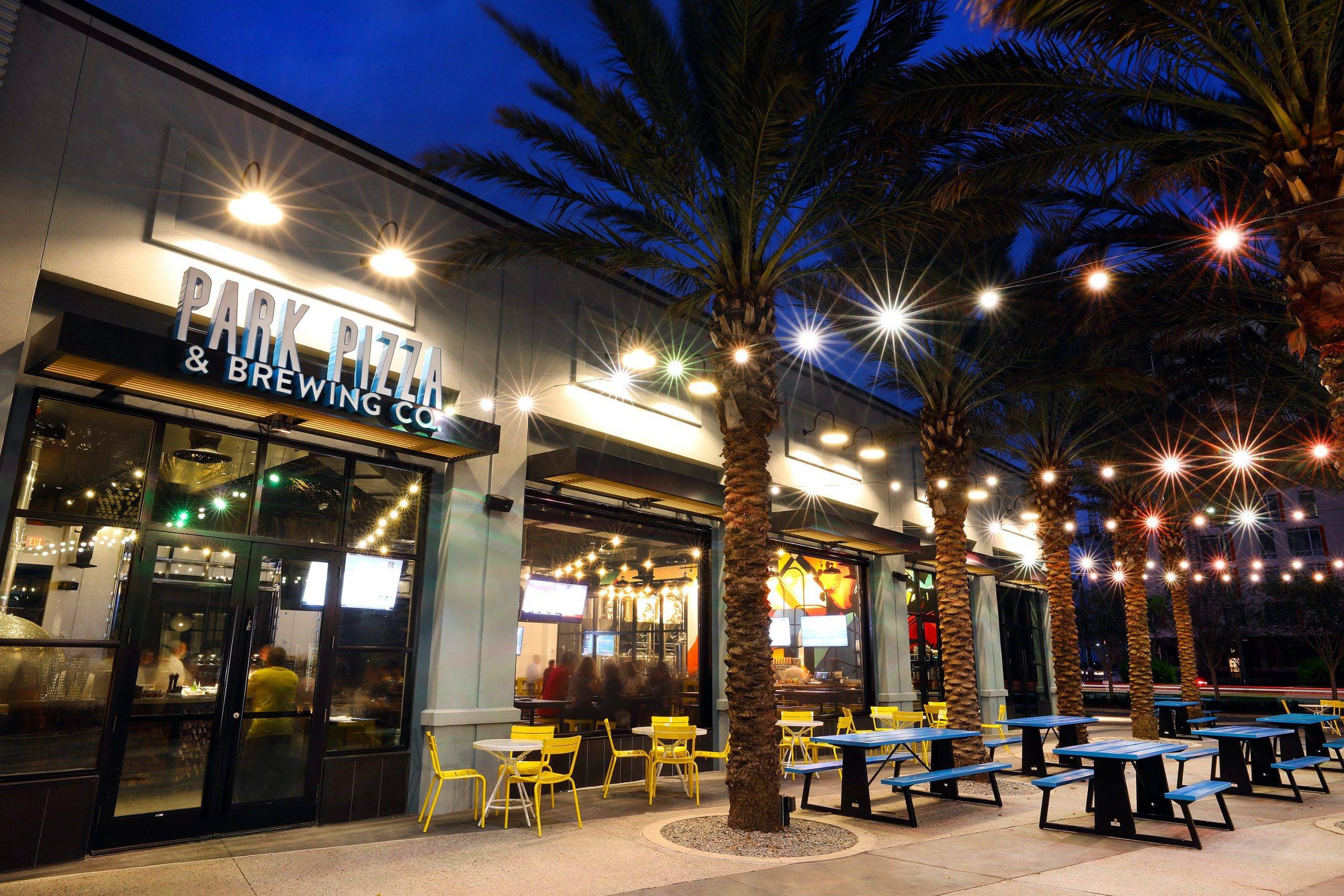 Park Pizza and Brewing Co. restaurant entrance at Boxi Park